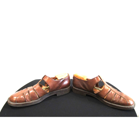 Salvatore Ferragamo Brown Leather Fisherman Sandals Men Sz 11 EE main image 8